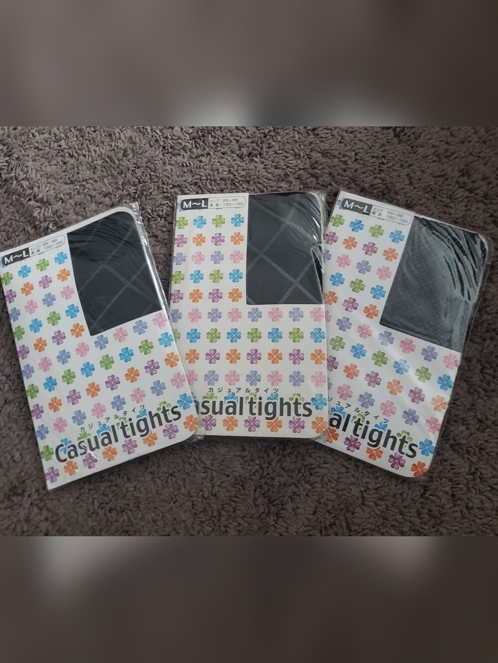 M-L Black Casual Tights (2 Pairs)